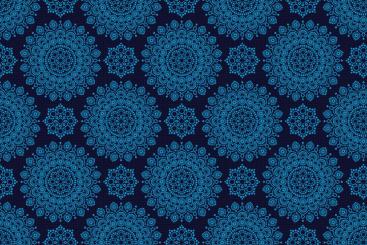 Blackout perm. schwer entflammbar - Orientalis Dunkelblau/Blau