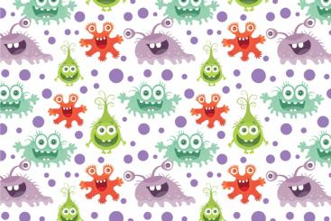 Wellness-Fleece - Lustige Monster Weiß