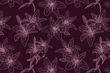 Satin - Lilien-Traum Bordeaux/Rosa