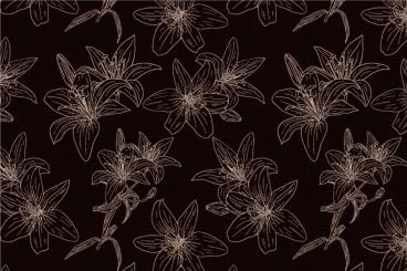 Satin - Lilien-Traum Mokka/Hellbraun