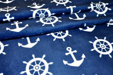 Wellness-Fleece - Marine-Welt Steuerrad/Anker 