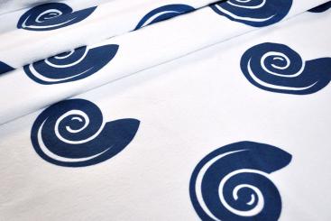 Frottee-Fleece - Marine-Welt Muscheln 