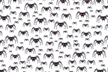 Universalstoff - Halloween-Spinnen Weiß