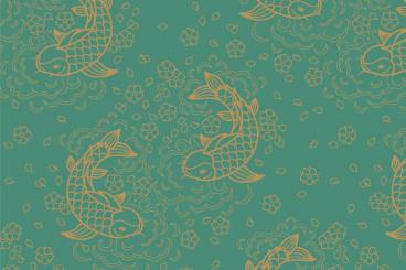 Samtstoff - China Fische Dunkelmint