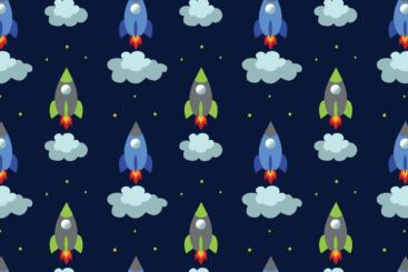 Baumwollstoff - Space Ship 