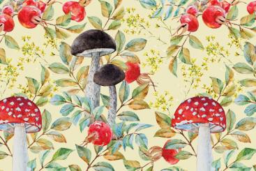 Dekostoff - Herbst-Wald Creme