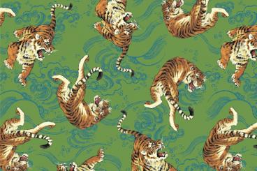 Satin - Chinesischer Tiger Grün