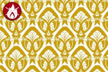 Blackout - permanent schwer entflammbar - Barock Theresia - Gold - 3,0 Meter 