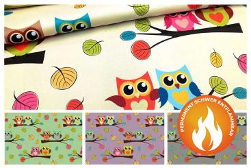 Blackout perm. schwer entflammbar - Kuschel-Eulen 