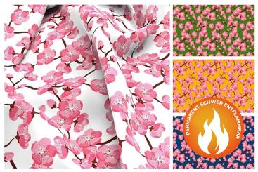 Blackout perm. schwer entflammbar -  China Kirschblüte 