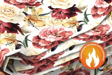 Blackout perm. schwer entflammbar - Rosen-Sommer 