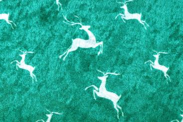 Pannesamt - Rentiere Tannengrün/Silber