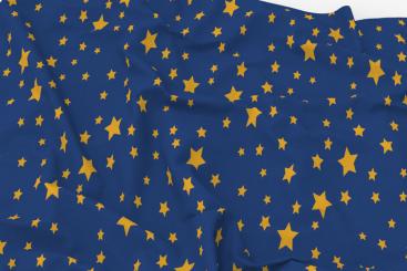 Frottee-Fleece - Sterne - Night Colours Dunkelblau/Gold