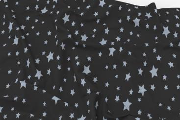 Frottee-Fleece - Sterne - Night Colours Dunkelgrau/Silber