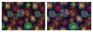 Satin Stoff - Feuerwerk 