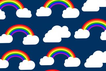 Wellness-Fleece - Kuschel-Regenbogen Nachtblau