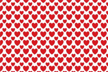 Dekostoff - Herzen groß und klein - Weiß/Rot - 1,0 Meter 