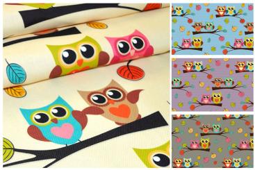 Dekostoff - Kuschel-Eulen 