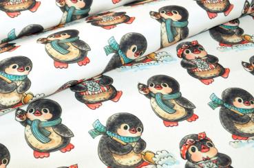 Dekostoff - Pinguine im Winter 