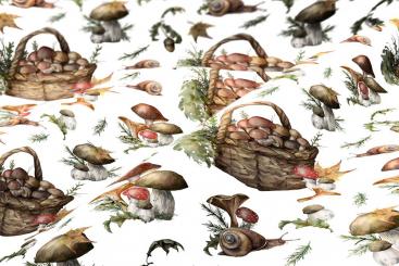 Dekostoff - Pilzkorb 