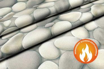 Akustikgewebe - perm. schwer entfl. - Kieselsteine 