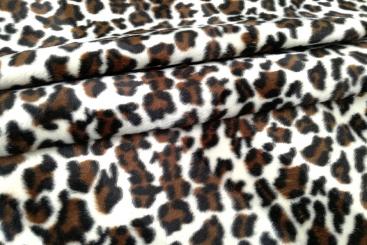 Kurzfellimitat mit Muster - Schnee-Wildkatze - 1,0 Meter 