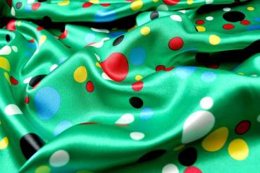 Satin Punkte - Mix Grün 