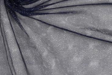 Glitzertüll - Silber Nachtblau