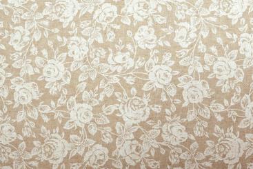 Outdoorstoff Halbleinen - Fleckschutz - Rosen 