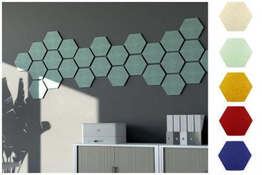 Akustikpaneel Wand - Blue Fiber - Hexagon 25 - inkl. Befestigung 