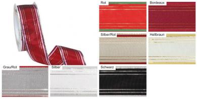 Stoffband Metallstreifen mit Draht 25 mm - 20 m Rolle 