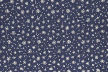 Baumwoll-Trachtenstoff - Pusteblümchen - Nachtblau 
