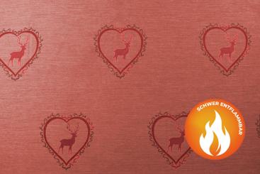 Dekostoff Herziger Hirsch - Trevira CS - Terra/Rot 