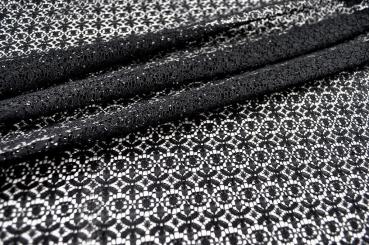 Spitzenstoff deluxe - Ornament - Schwarz 