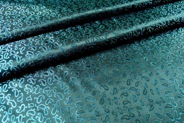 Jacquard-Taft - Mini-Paisley - Dunkeltürkis 