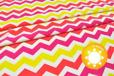 Neon-Zickzack - Badeanzugstoff 