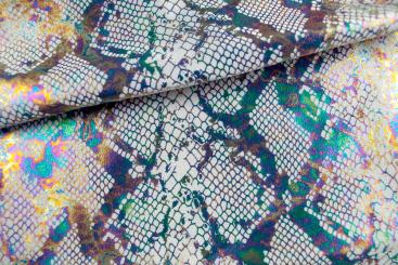 Jersey Superstretch - Schlangenhaut - Regenbogenfarben 