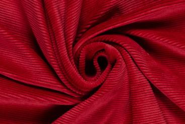 Feinripp-Cordjersey - Uni Rot