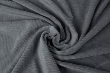 Feinripp - Jersey-Cord - Uni Grau