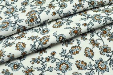 Viskosestoff - Blütenranken Eliana - Off-White 