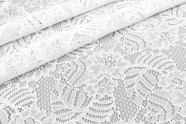 Spitzenstoff - Monstera - Weiß 