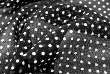 Chiffon - Pünktchen - Schwarz 