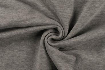 French Terry Brushed - Kombi - Uni Grau Melange 