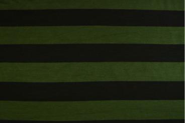 Viskosejersey - Streifen - Waldgrün/Schwarz 
