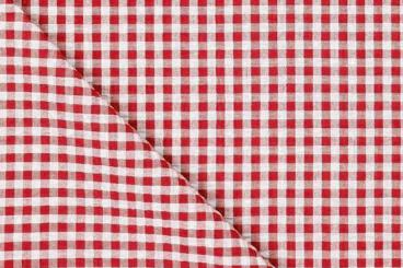Seersucker kariert - Rot 