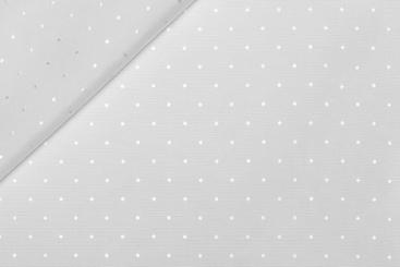 Jacquard-Taft deluxe - Punkte - Weiß 
