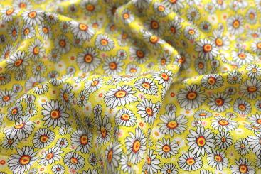 Viskosestoff - Gänseblümchen - Gelb 