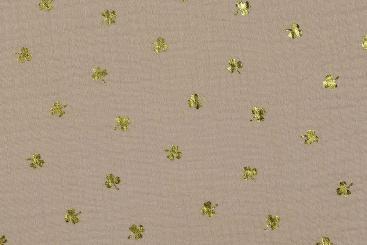 Musselin-Stoff - Glänzendes Kleeblatt - Sand 