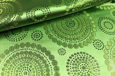 Brokat-Stoff Mandala Dots - Limette 