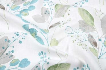 Ramie-Stoff - Eukalyptus - Blau 